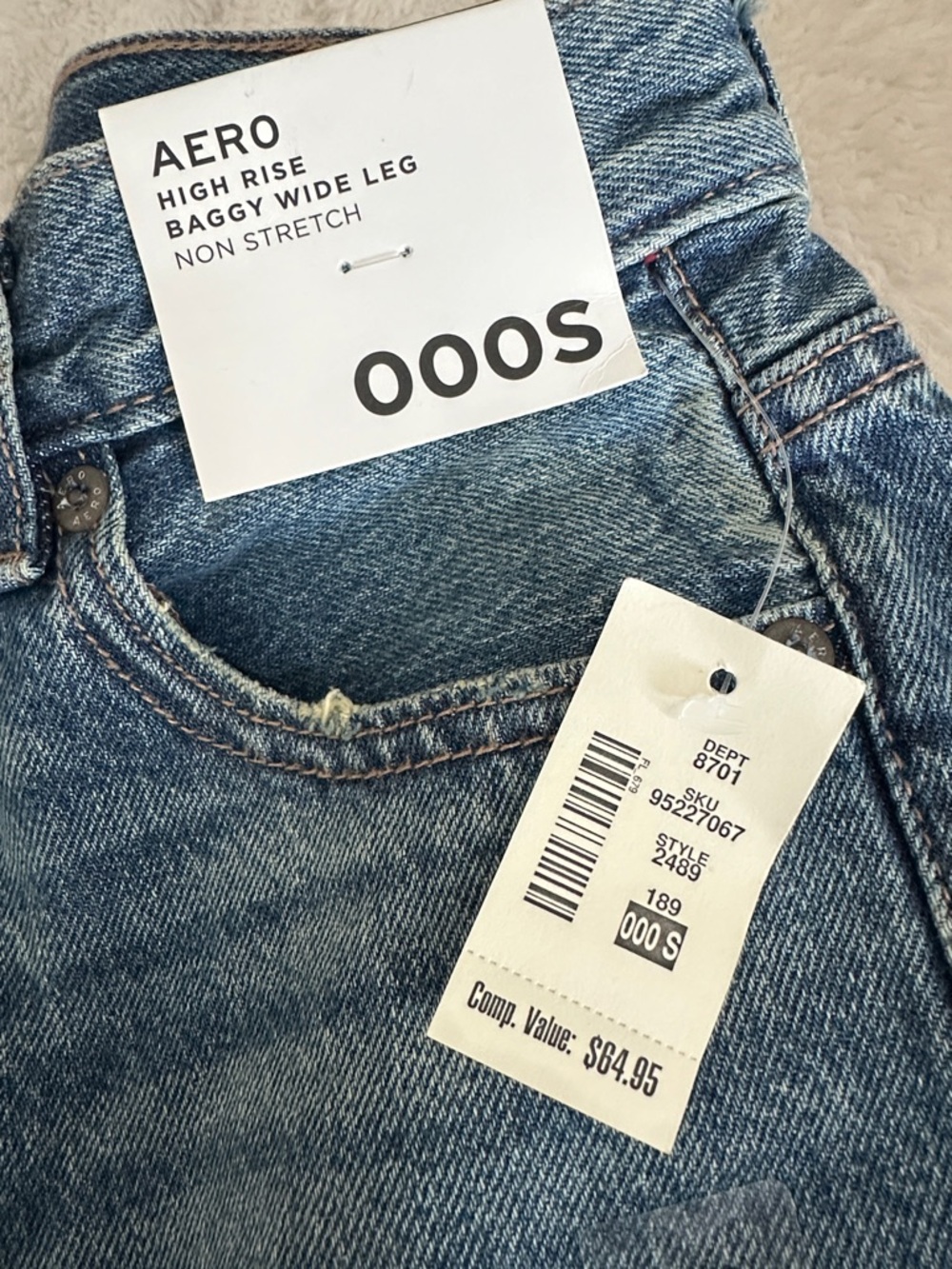 Women’s Distressed High Rise Wide Leg Jeans - Blue - Picture 2 of 3